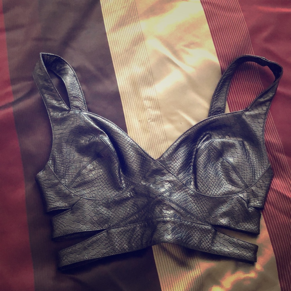 House of CB vegan snake print crop top